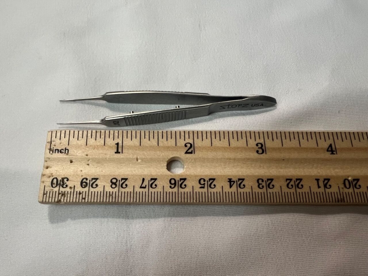 STORZ E1813 SUS McPherson Straight Suturing-Corneal Forceps 1x2 Teeth — photo 6