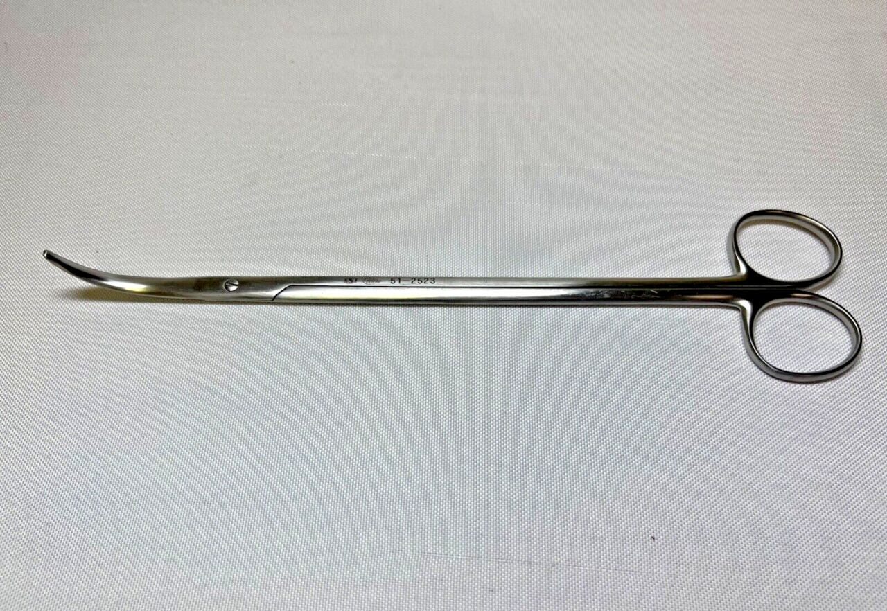 SYMMETRY SURGICAL 51-2523 Thoracic Strong Curve Scissors, Round Blades, 10" L — photo 1