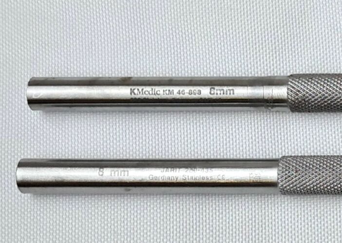 KMEDIC KM 46-898 & Jarit 250-435 8mm Orthopedic Bone Tamps Pair — photo 3