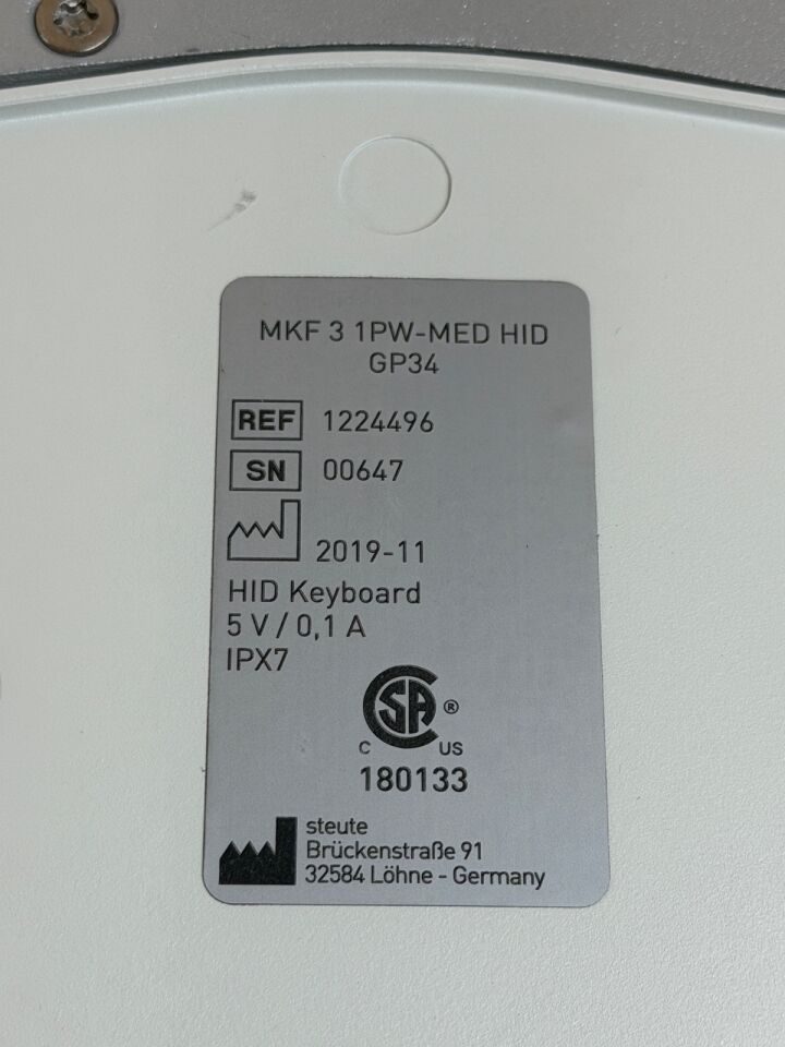 STEUTE MKF 3 1PW-MED HID GP34 1224496 Foot Switch Footswitch — photo 8