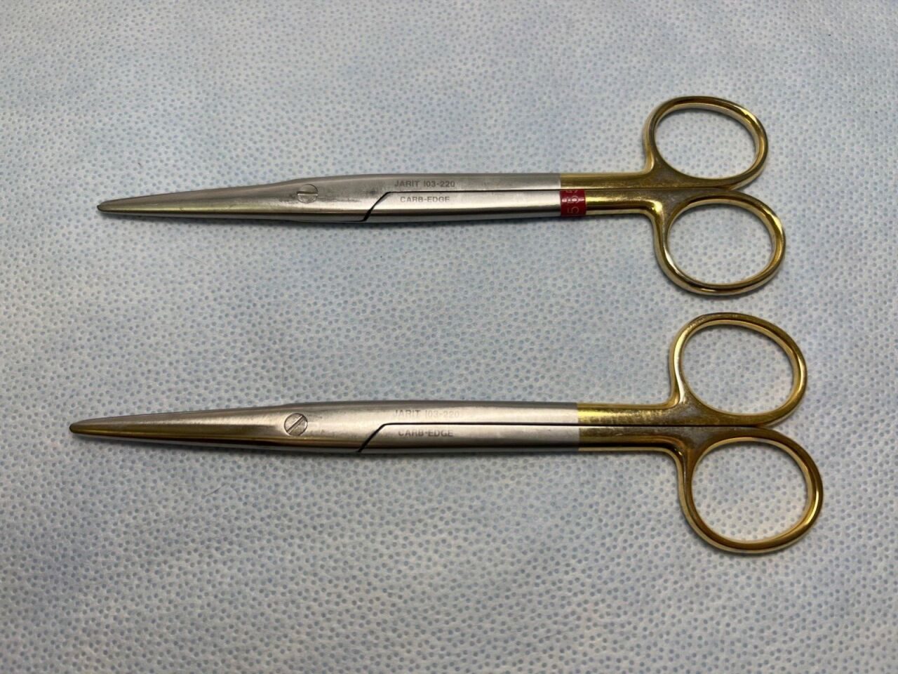 JARIT 103-220 Carb-Edge Mayo Straight Scissors Round Blade 6-3/4" Pair of 2