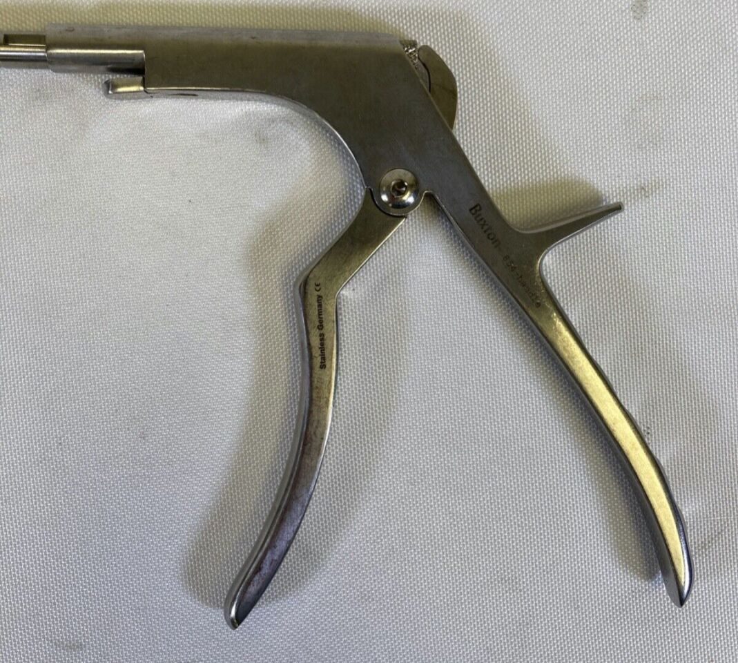 BUXTON 854 Handle w/ 5412 1mm Shaft 9" x 40deg Up Kerrison Rongeur w/ Ejector — photo 2