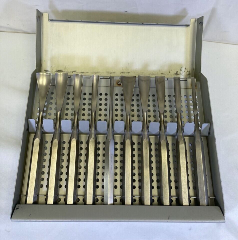 ZIMMER 1128-01 Set of 8 Ultra Cut Cobb Gouges Set w/ Sterilization Case — photo 1