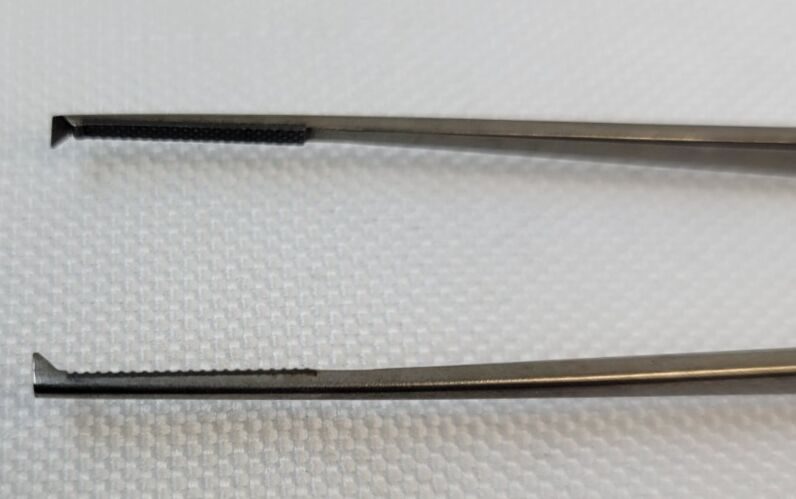 JARIT 122-591 Semken Needle and Tissue Pulling Forceps 1x2 Carb-Bite Jaws 6" — photo 2