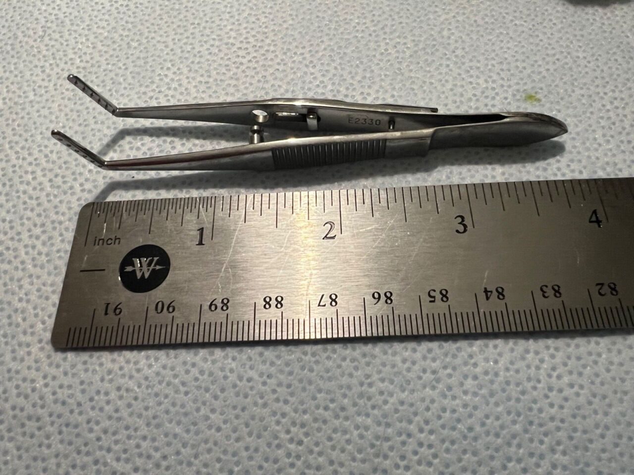 STORZ E2330 Jameson Left Muscle Forcep 12mm Angled Scaled Jaws X 3.9" Length — photo 5