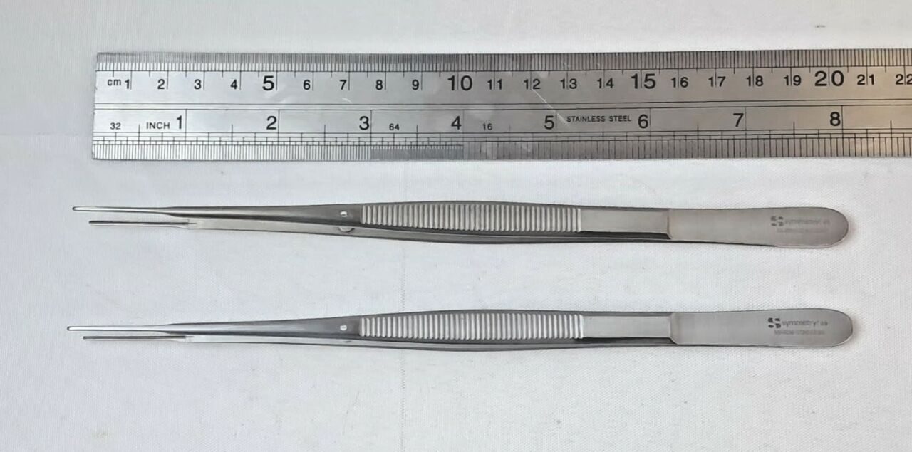 SYMMETRY 55-9039 Lot of 2 Micro Forceps 7 1/8" 1x2 Teeth — photo 5