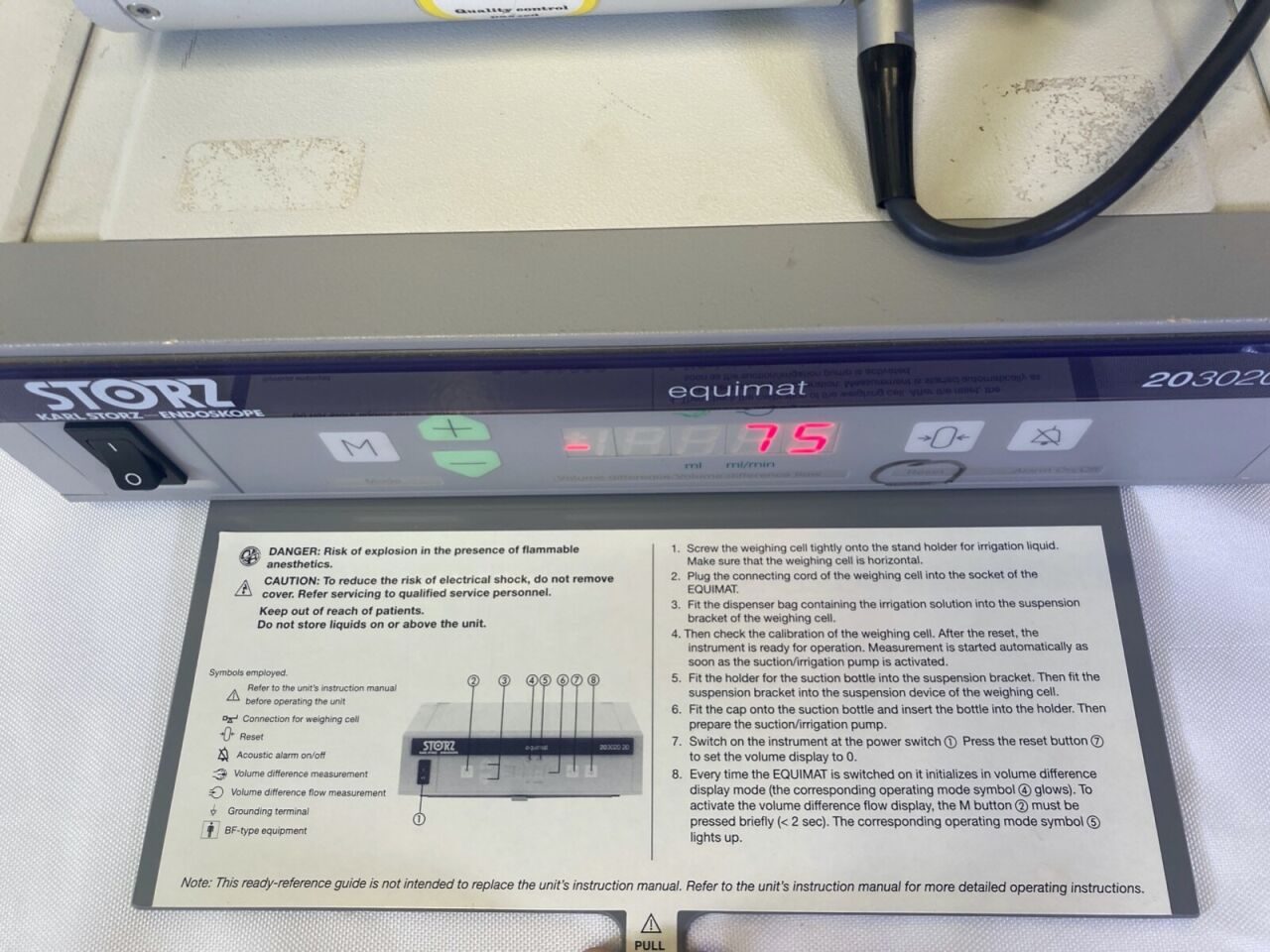 KARL STORZ SCB Equimat 20302020 Fluid Monitoring System w/ Calibration Weight — photo 5