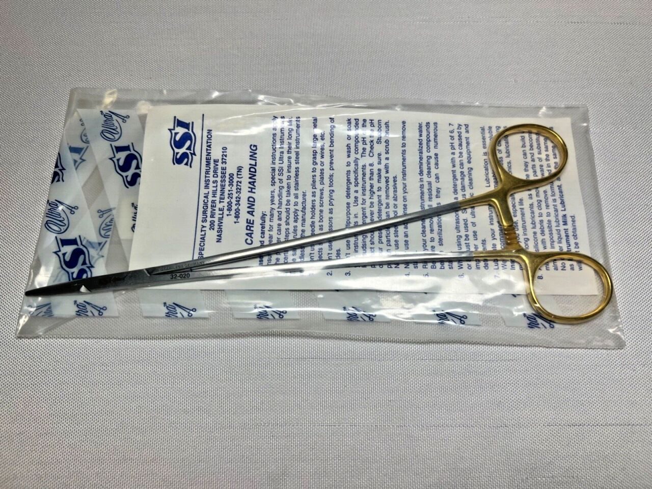 SSI ULTRA 32-020 DeBakey Needle Holder Tungsten Carbide 2mm Tips X 9" Length — photo 1