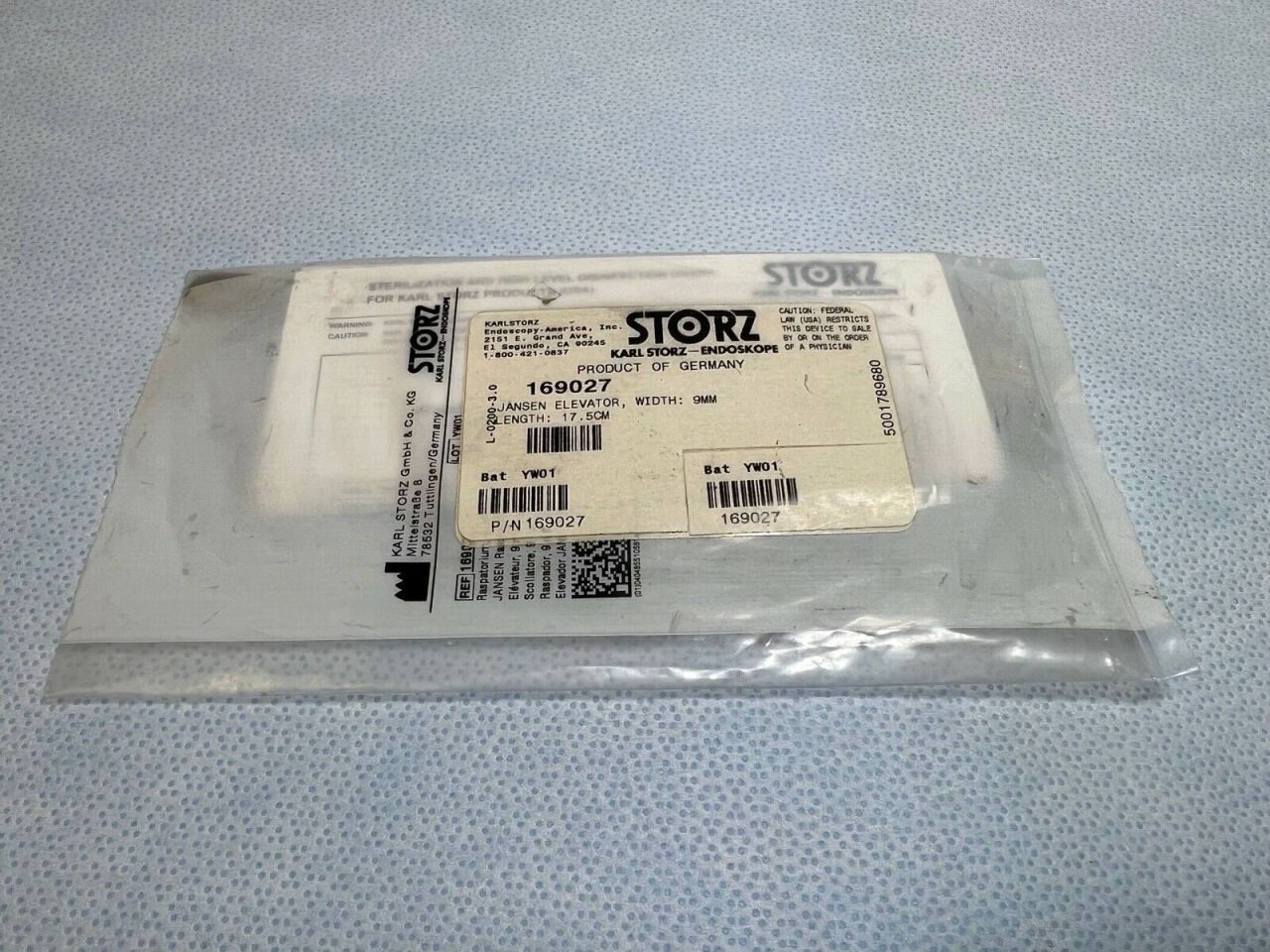 KARL STORZ 169027 9mm x 17.5cm Jansen Elevator — photo 1