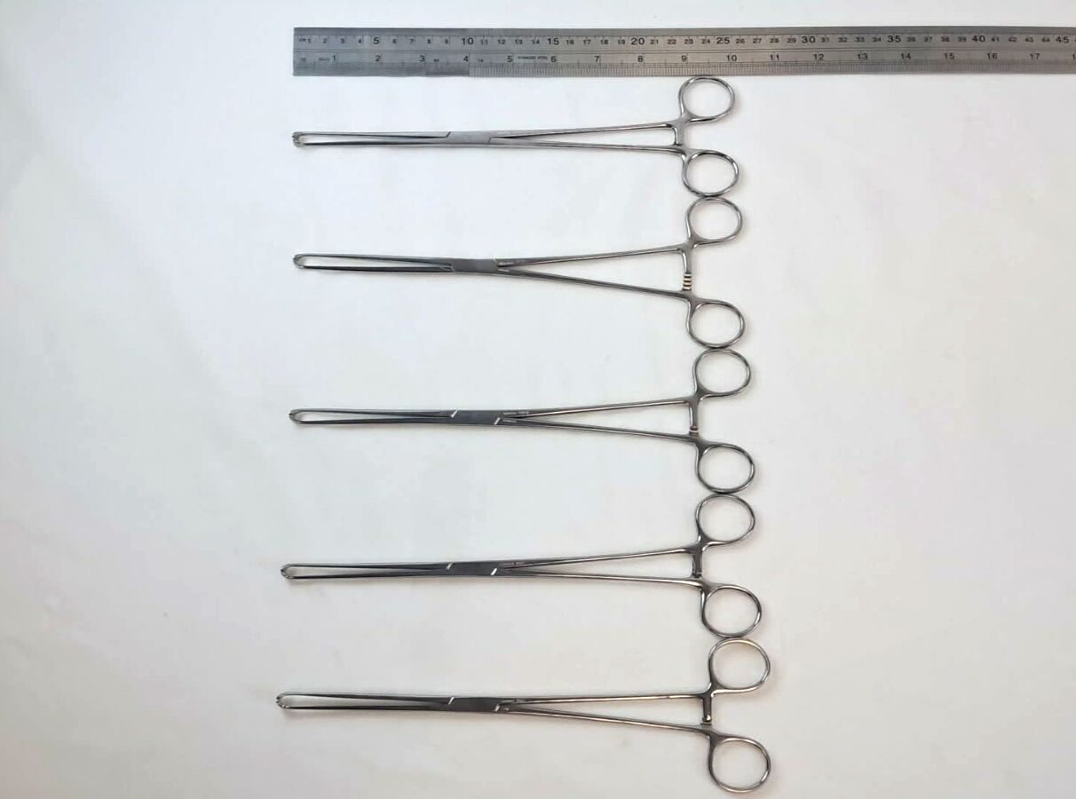 PILLING WECK 500360 5 x 6 Teeth 10.25" Length Lot of 5 Allis Tissue Forceps — photo 6