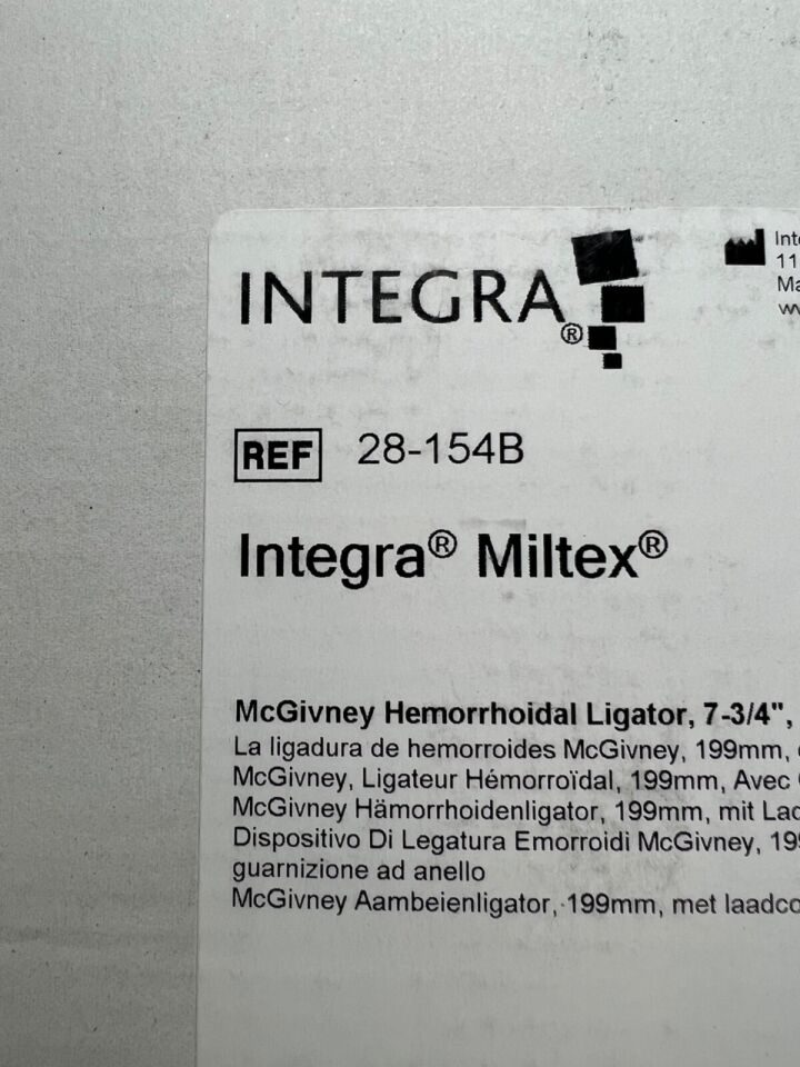 INTEGRA 28-154B McGivney Hemorrhoidal Ligator 7-3/4" w/ Loading Cone & O-Rings — photo 2