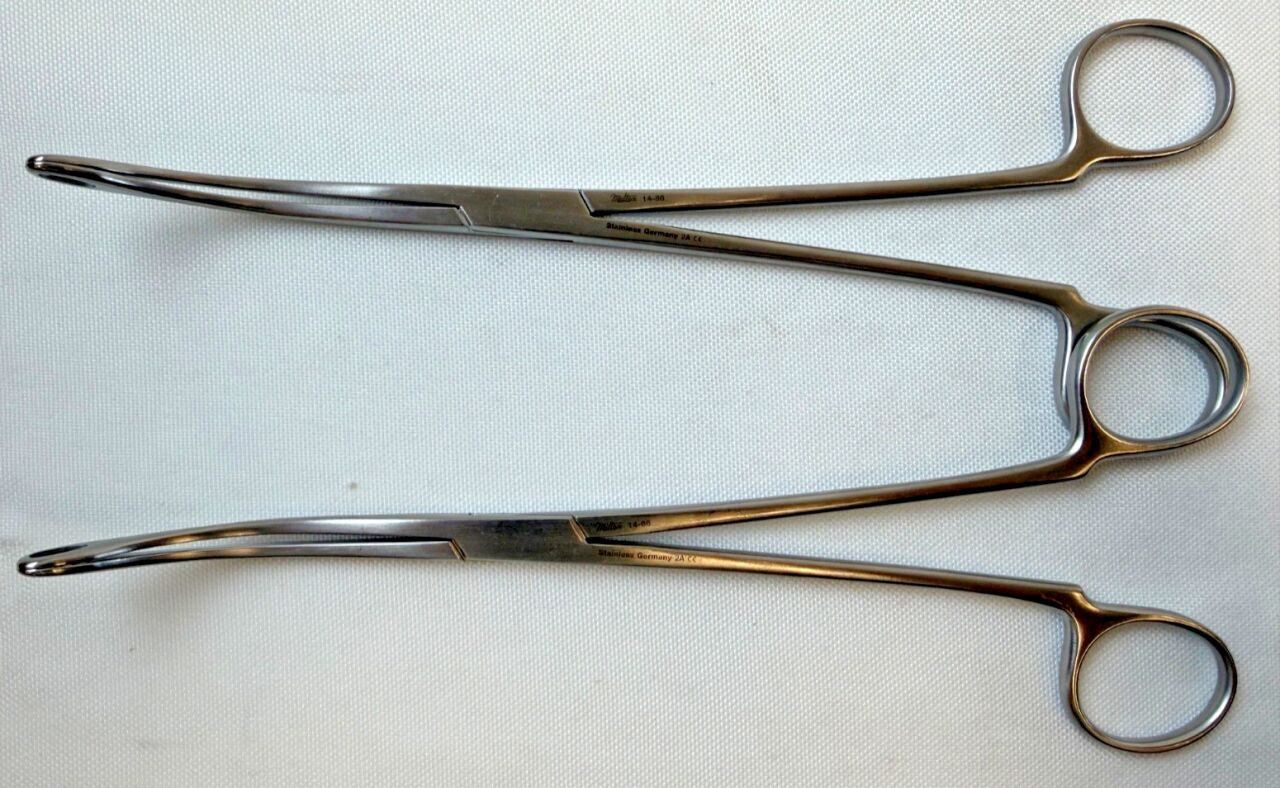 MILTEX 14-86 Pair of Blake Gall Stone Forceps Curved 8.25" 207mm