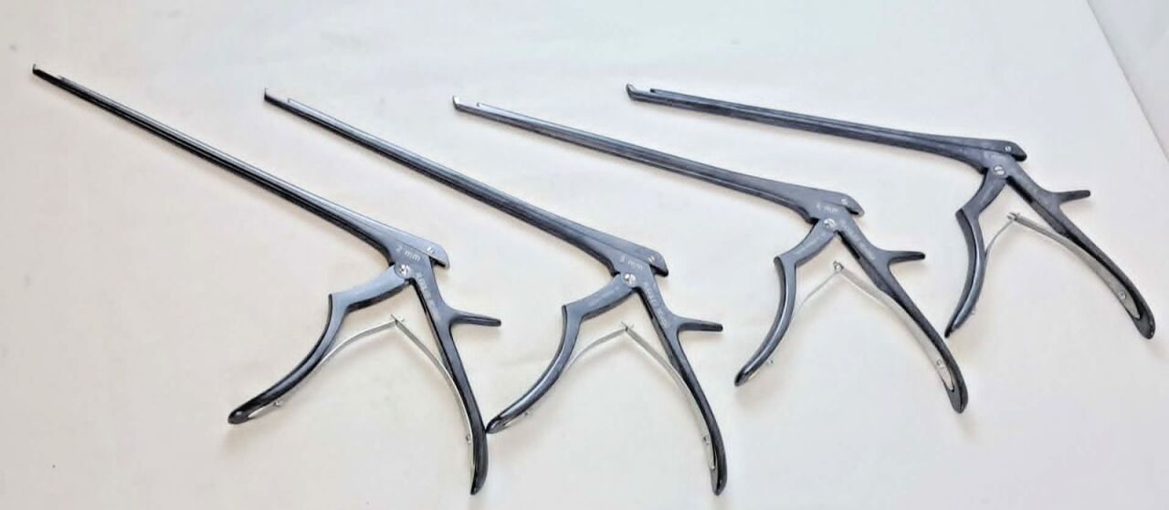 RUGGLES 8" 40deg Upward Bite Angle With Case Set of 4 Kerrison Rongeurs