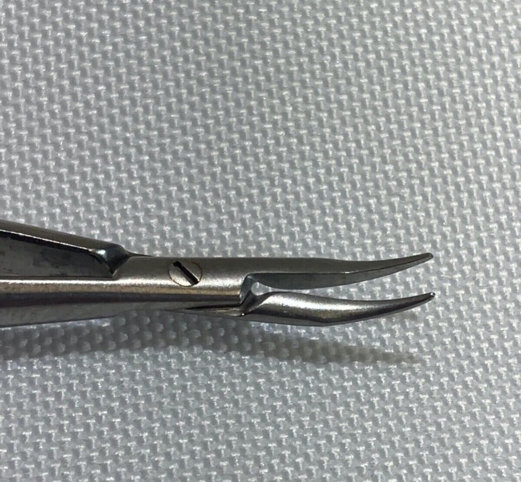 ACCURATE ASSI.B188 Micro Needle Holder Curved 0.4mm Jaw 8mm Round Handle L:18cm — photo 5