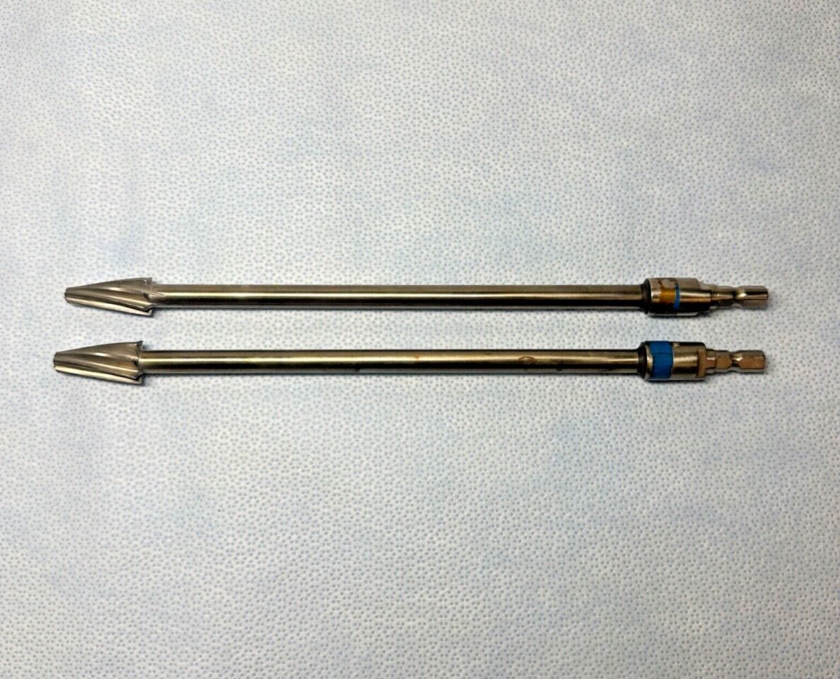 ZIMMER 914 & 913 Spiral Trochanteric Reamer & Spiral Cortical Reamer Set of 2