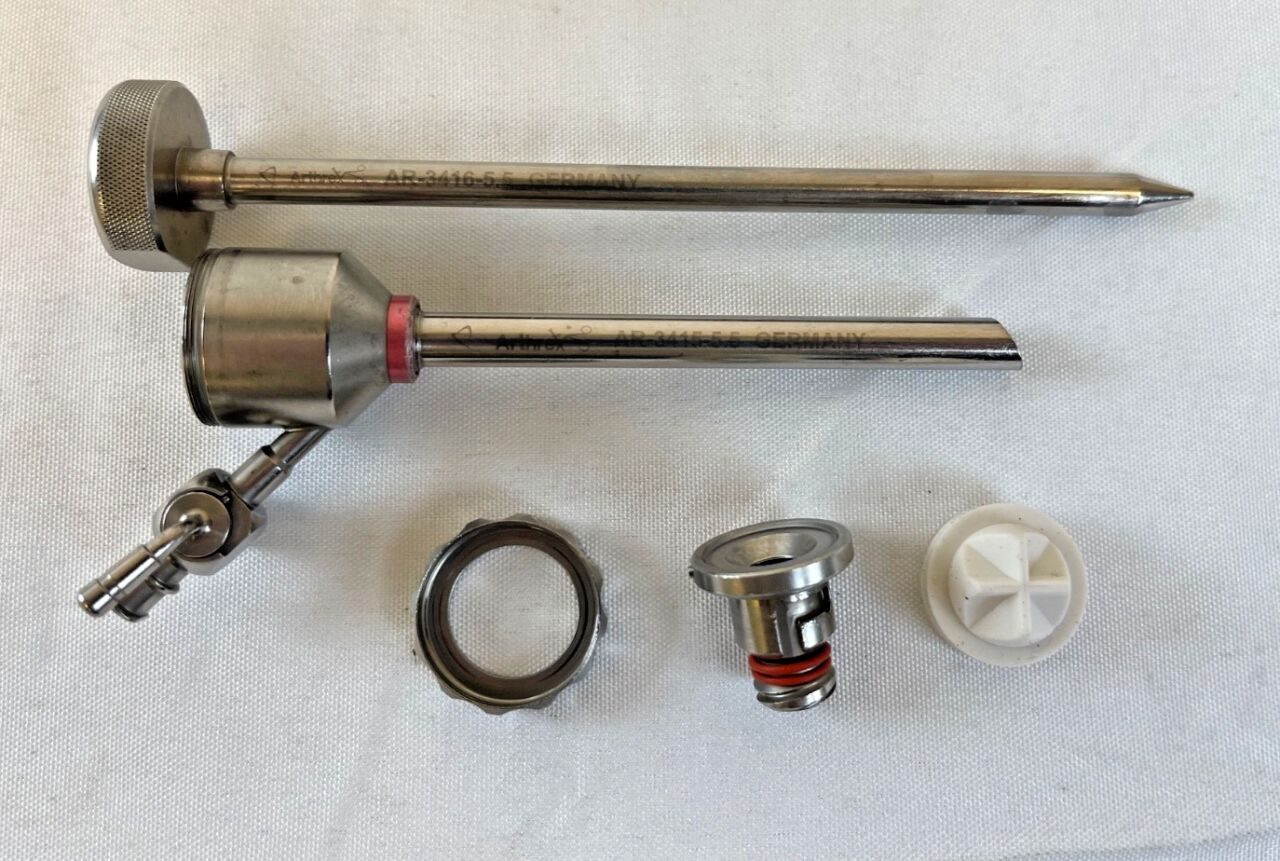 ARTHREX AR-3415-5.5 & AR-3416-5.5 5.5mm Synergy Metal Cannula & Obturator Set