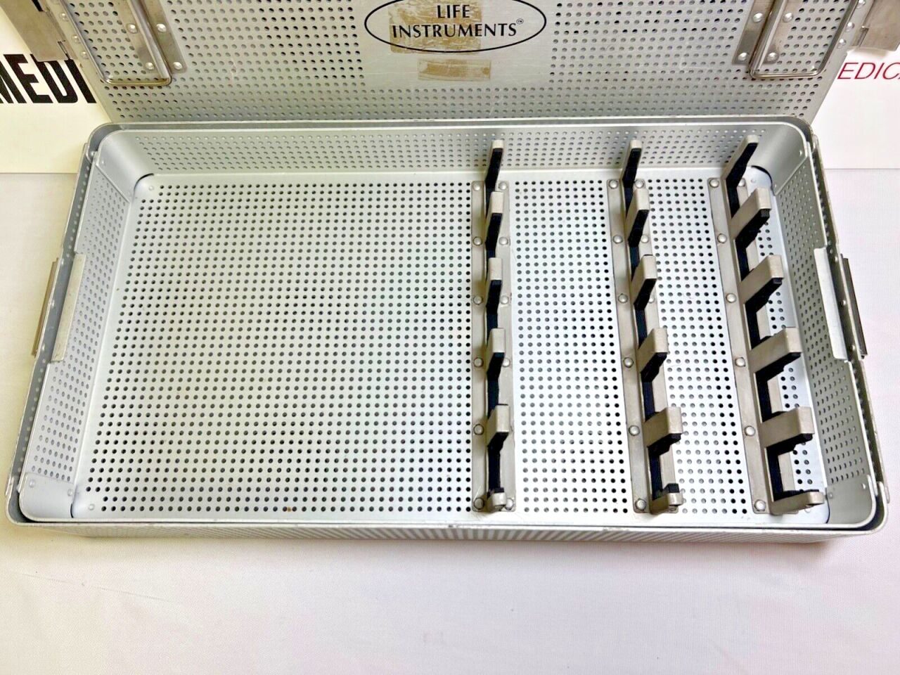 LIFE INSTRUMENTS  5 Slot Lumbar Elevator Curette Sterilization Case w/ Basket — photo 5