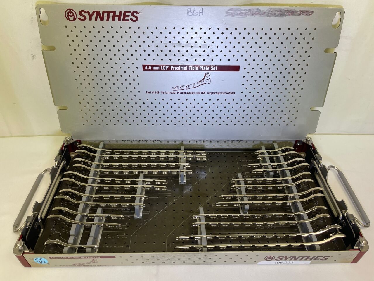 SYNTHES 4.5mm Tibia Plate Set 105.222 LCP Proximal Tibial Plate Set — photo 1