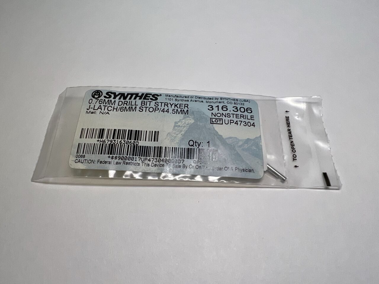 SYNTHES 316.306 0.76mm  Drill Bit — photo 1
