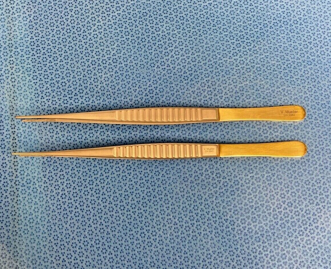 V. MUELLER CH5940 Cooley Vascular Tissue Forceps 1mm Bite 8" — photo 1