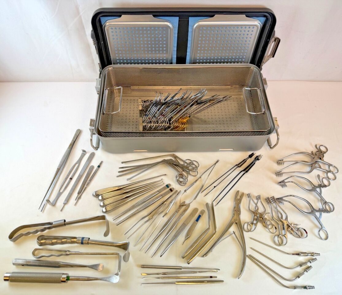 VARIOUS  V. Mueller Jarit Millennium Boss Lumbar Instrument Tray 74 pcs — photo 1