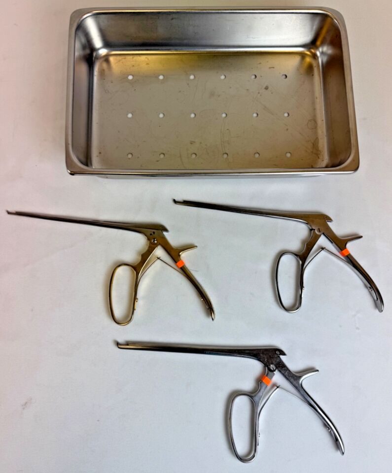 CODMAN Ferris Smith Kerrison Rongeurs 2 3 5mm x 7" Set of 3 Ferris Smith Kerrison Rongeurs w/ Sterilization Pan