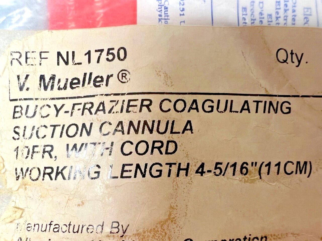 V. MUELLER NL1750 Bucy-Frazier Coagulating Suction Cannula 11cm Length — photo 2