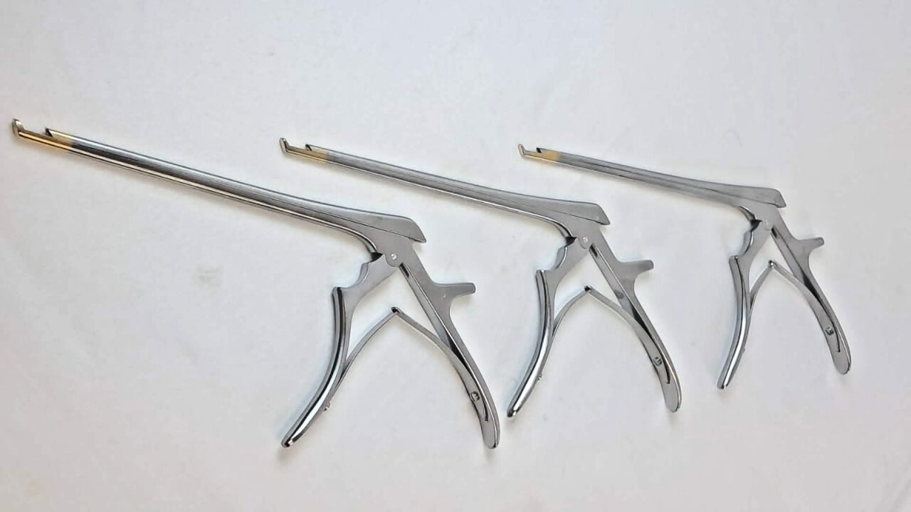 AESCULAP Thin Footplate 1mm-5mm 8" Upward Cutting Kerrisons Set    Thin Footplate 8" 200mm Kerrison Rongeurs FF663R/64R/65R
