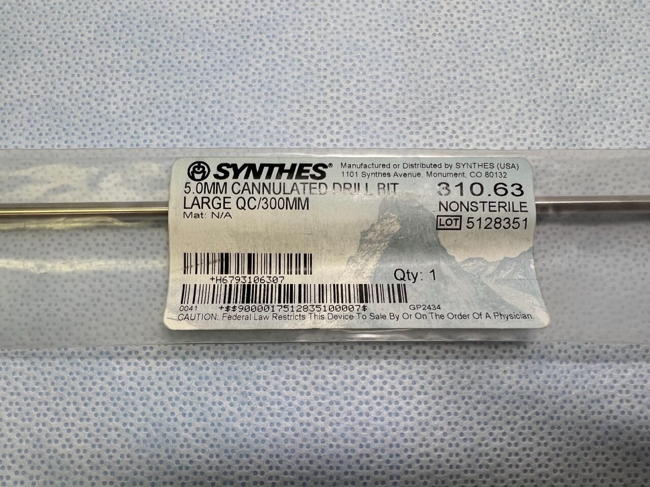 SYNTHES 310.63 Large 5.0mm Cannulated Drill Bit — photo 2