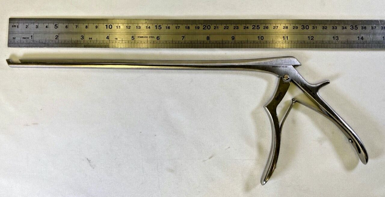 CODMAN 53-1429 6mm x 40deg x 11" Lumbar Kerrison Rongeur Hardy Handle Neuro Spine — photo 10