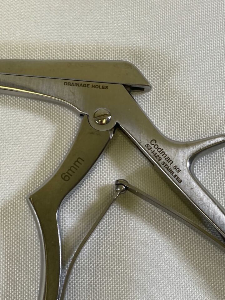 CODMAN 53-1429 6mm x 40deg x 11" Lumbar Kerrison Rongeur Hardy Handle Neuro Spine — photo 3