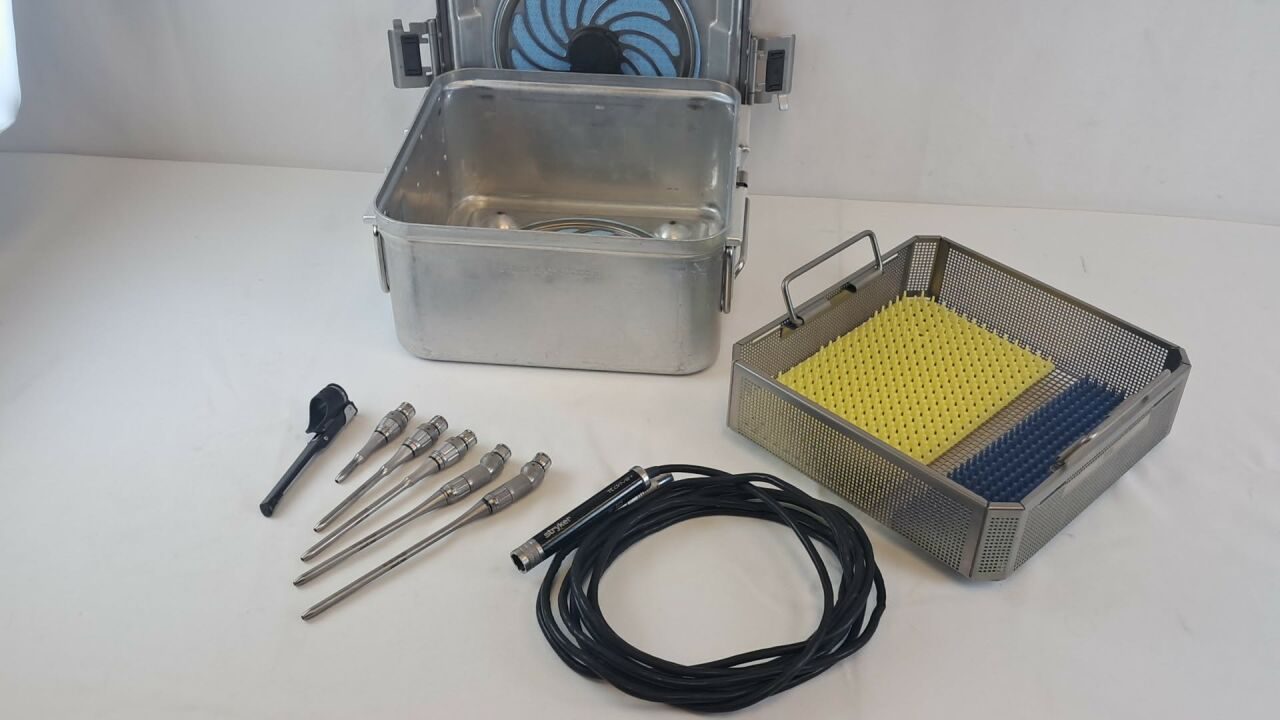 STRYKER 5407-300 Pi Drive+ Drill Set w/ 5 Attachments & Sterilization Case