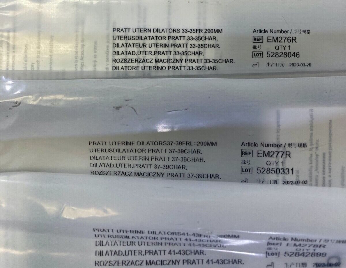 AESCULAP EM273/4/5/6/7/8R Pratt Uterine Dilators Set — photo 4
