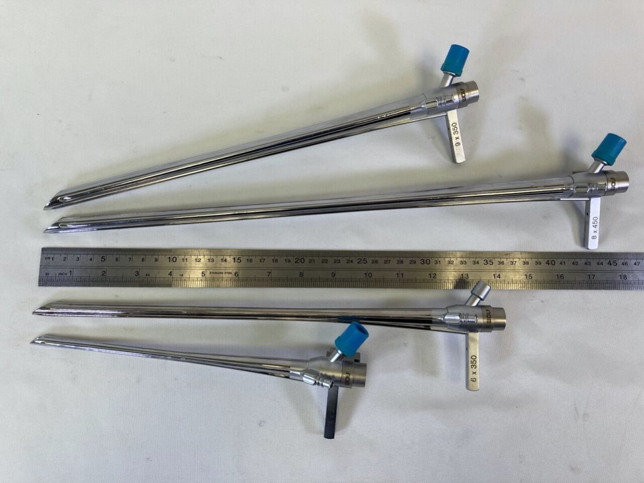 R. WOLF Various Bronchoscopy Set w/ Light Carriers Light Cable & Case — photo 8