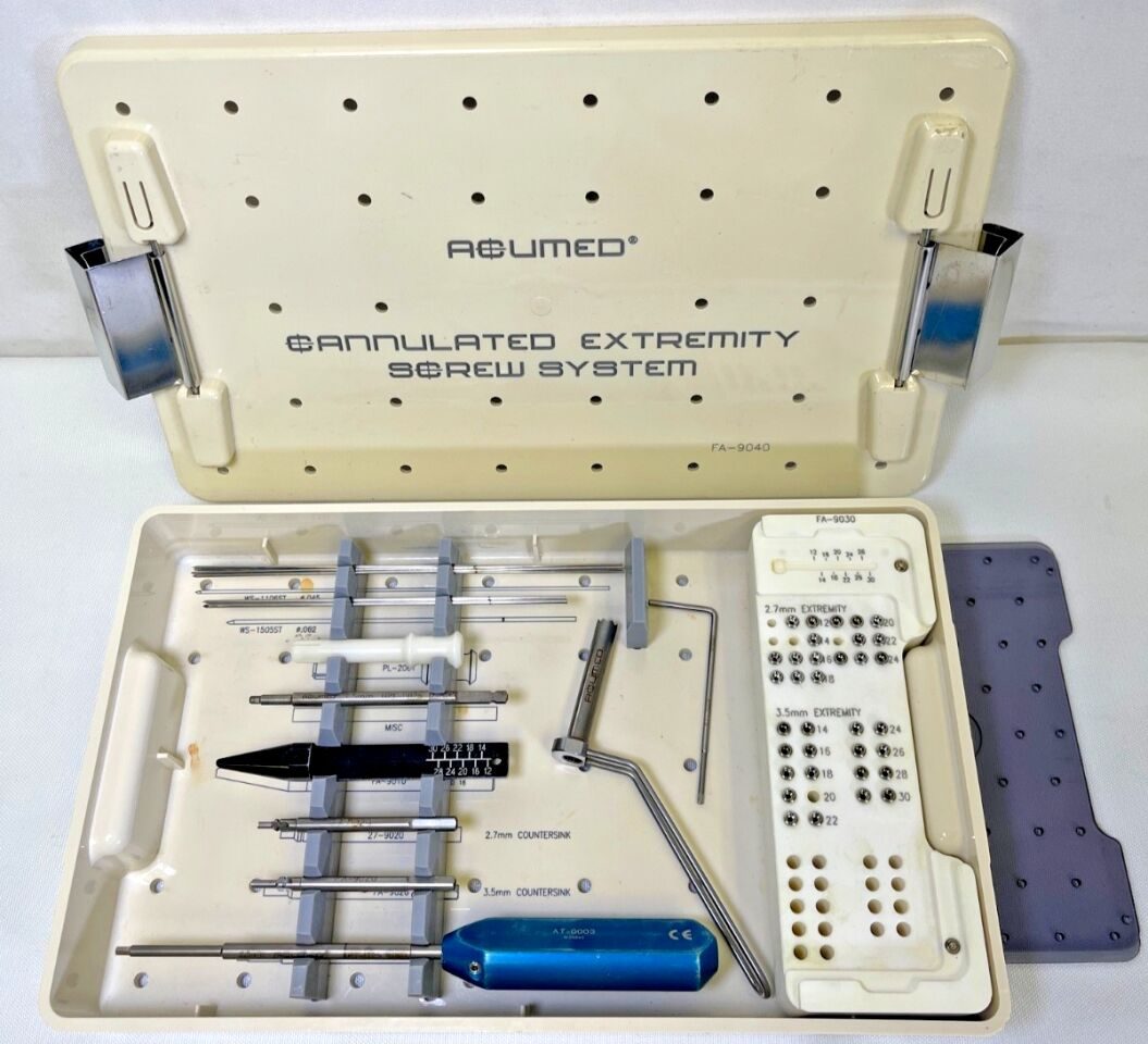 ACUMED FA-9040 2.7mm & 3.5mm Extremity System w/ Case Cannulated Extremity System w/ Case