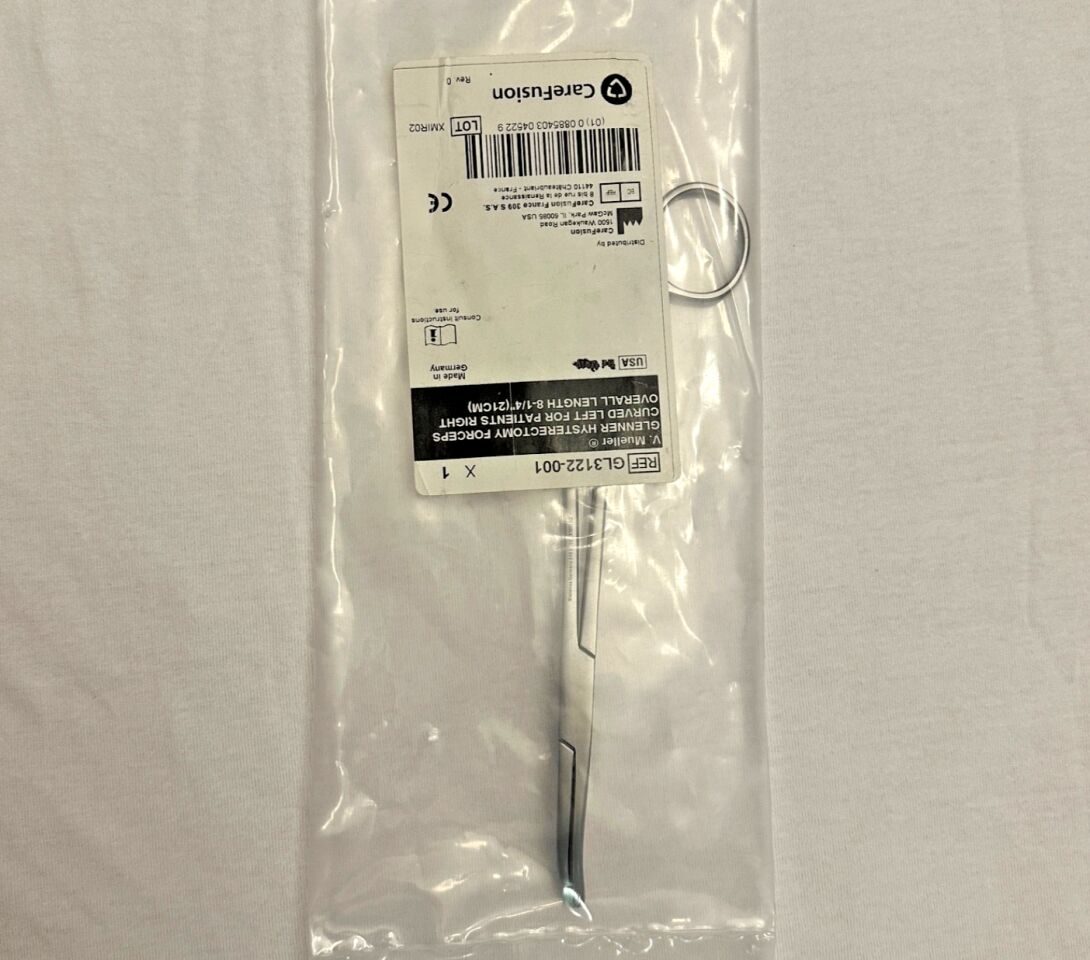 V. MUELLER GL3122-001 Glenner Hysterectomy Forceps Curved Left WL 21cm — photo 3