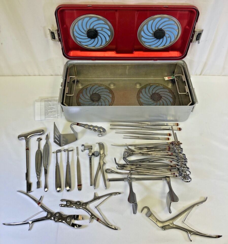 VARIOUS  32 Piece Jarit Weck V. Mueller Chest Tray w/ Sterilization Case