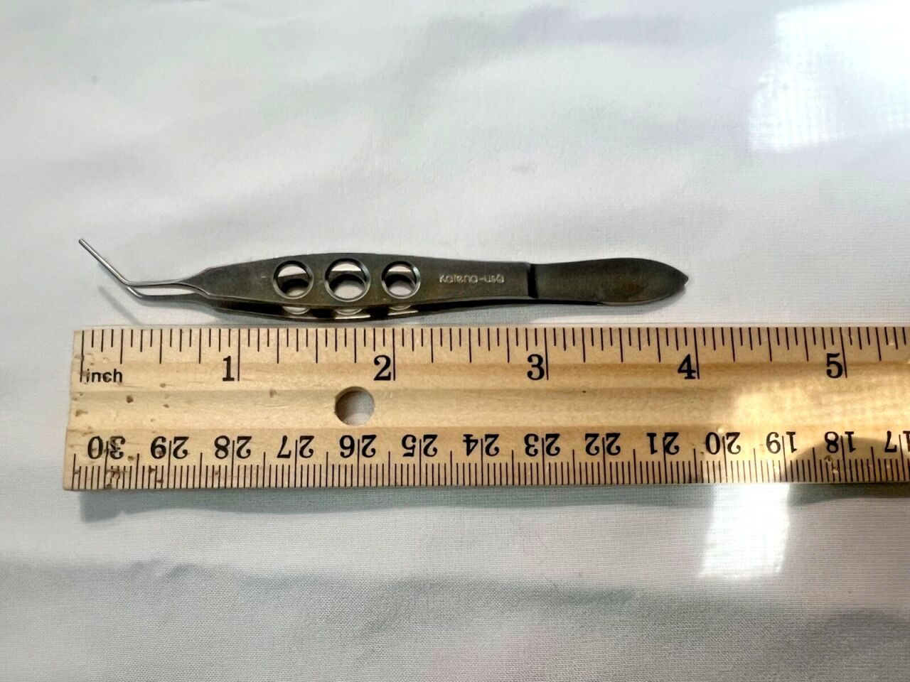 KATENA K5-7250 Kansas Nucleus Fragment Forceps Angled Serrated 4-3/8" Length — photo 4