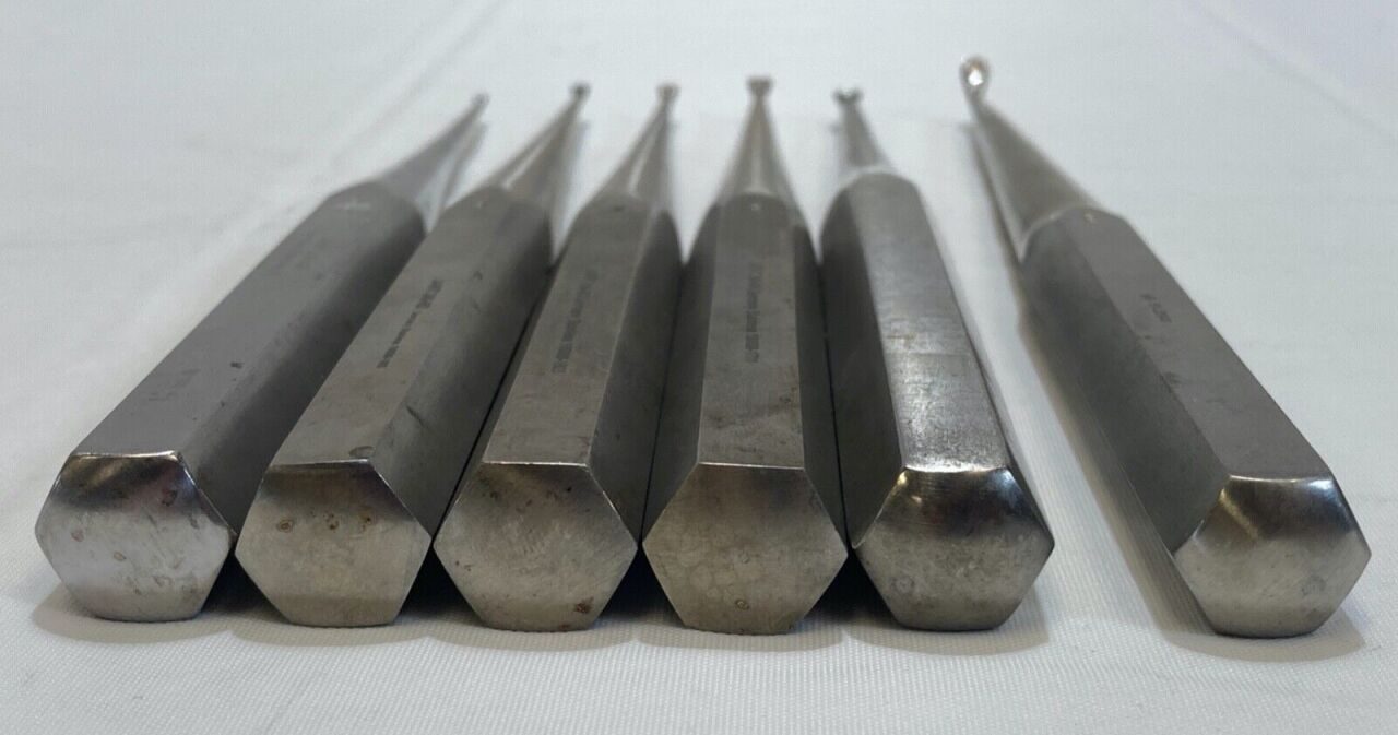 JARIT 9" Solid Hex Handle Set of 6 Straight Brun Bone Curettes — photo 6