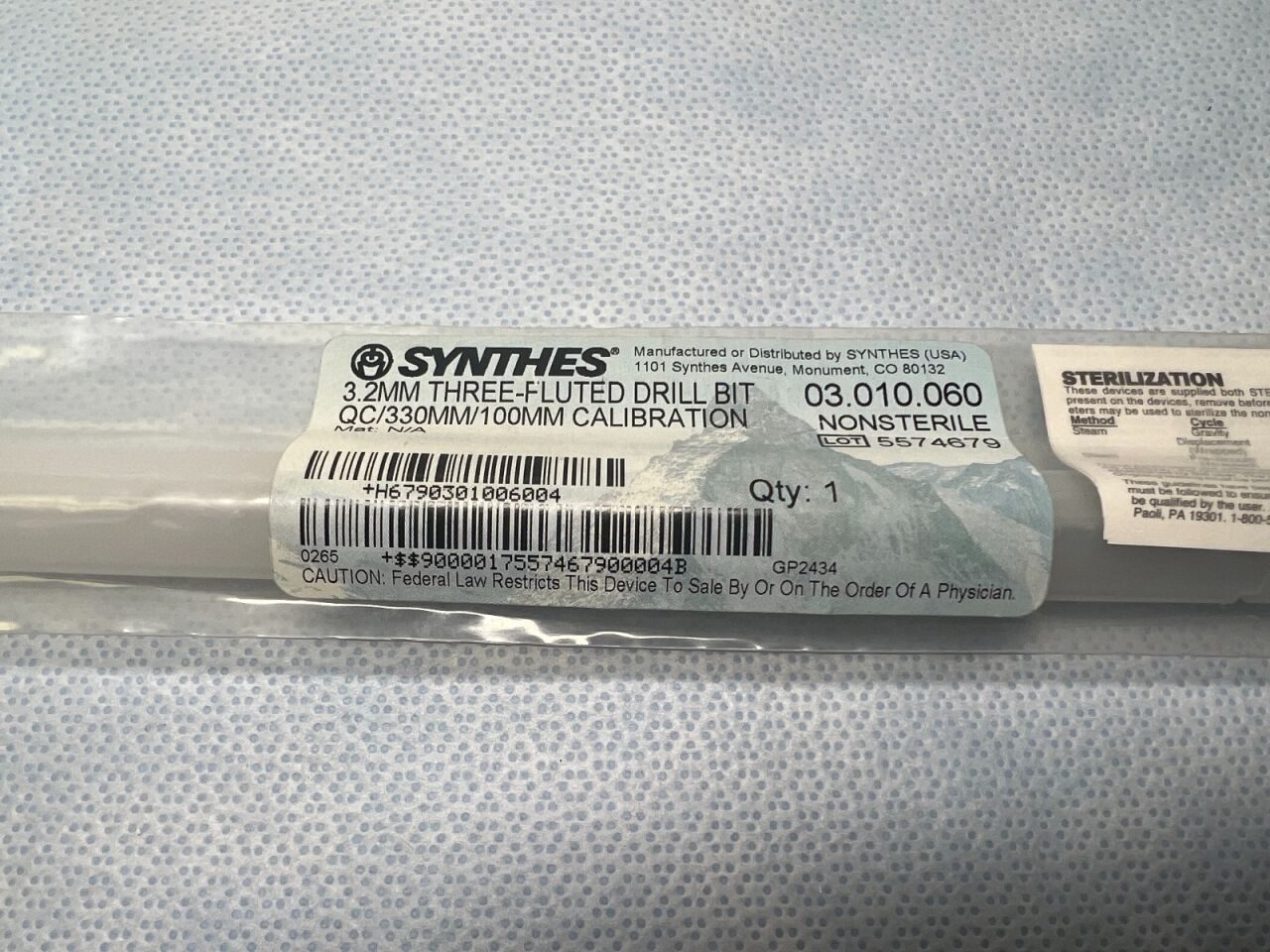 SYNTHES 03.010.060 Quick Coupling Flute Calibrated Drill Bit — photo 2