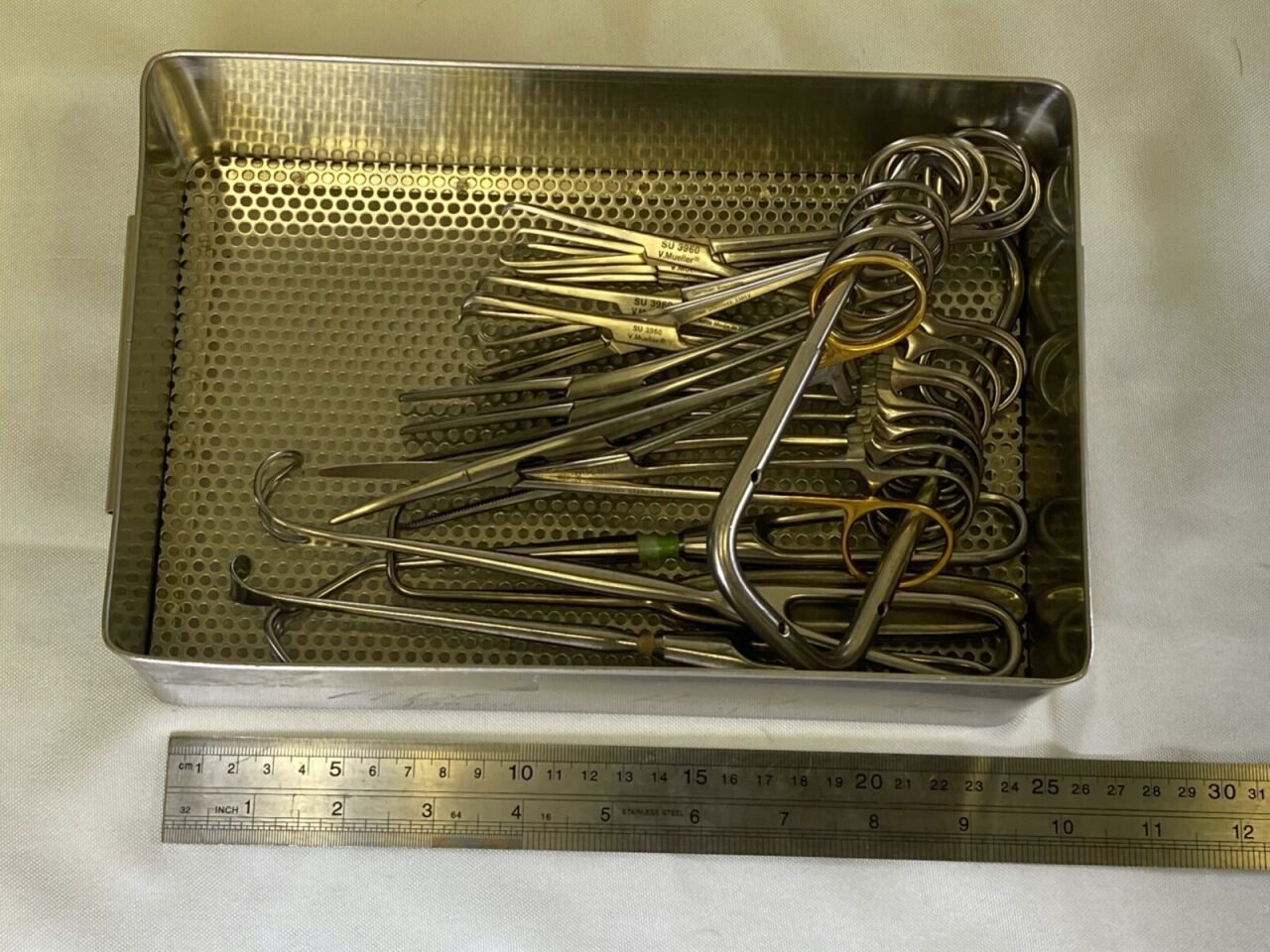 15 Piece V Mueller Codman & Sterilization Pan General ENT Thyroid Instrument Set — photo 9
