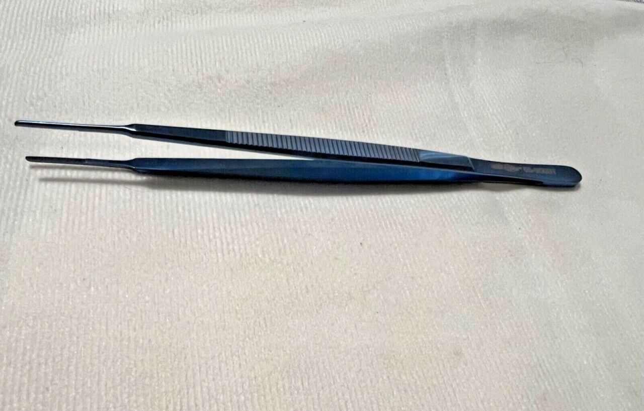 SYMMETRY SURGICAL 55-9000T TC Serrated Dust Tips 7" Length Micro Ring Tip Forceps — photo 1