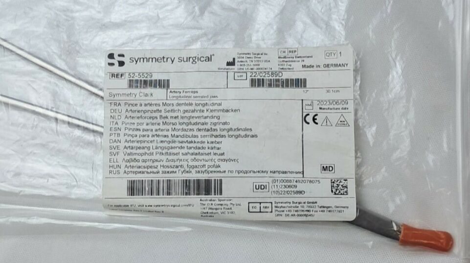 SYMMETRY SURGICAL 52-5529 Artery Forceps Long Serrated Jaws 12in. — photo 7