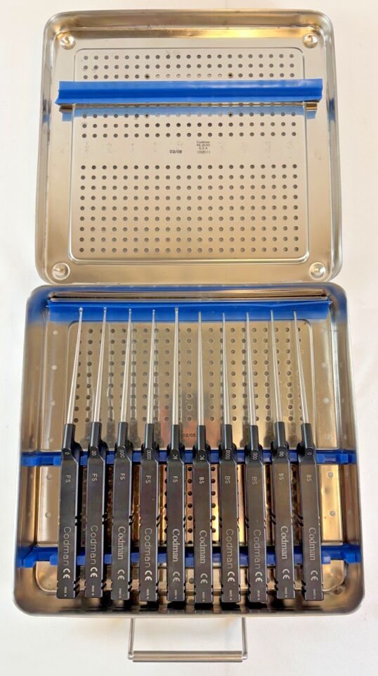 CODMAN Karlin 10 Piece   9.5" Long Microdiscectomy Curette Set w/ Case Orthopedics