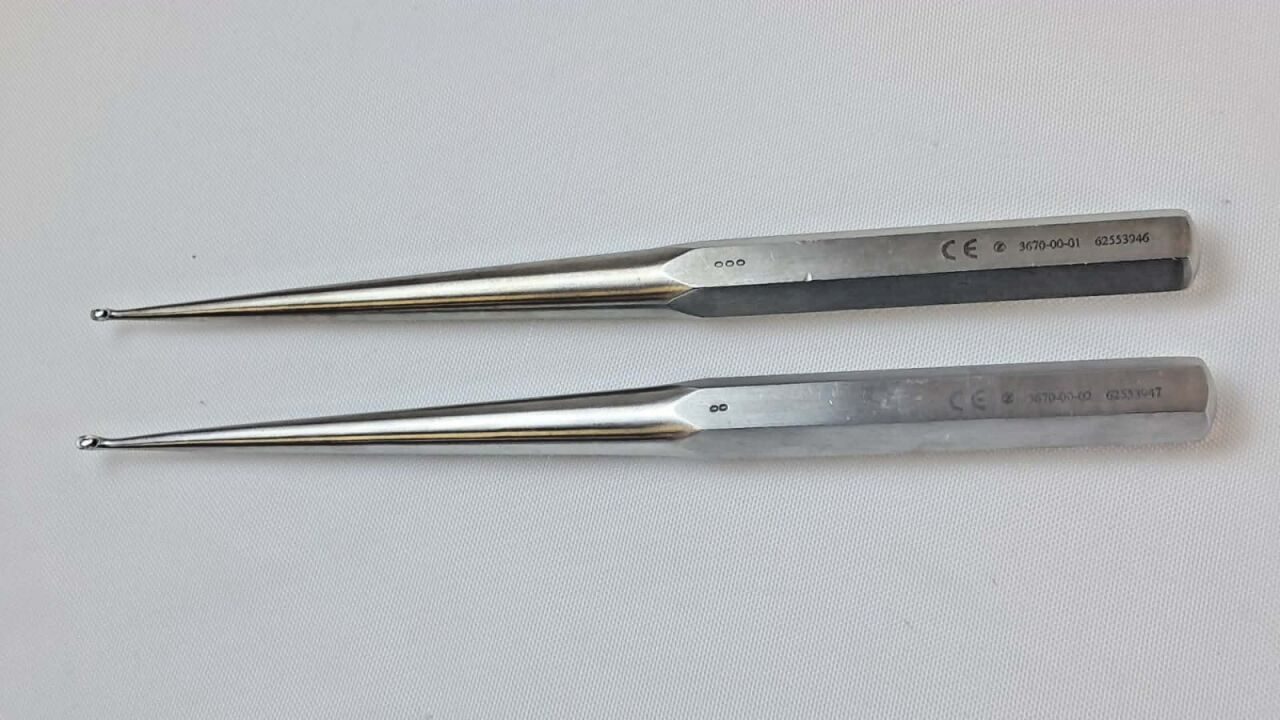 ZIMMER 3670-00-01 & 02 Brun Bone Curette Set 00 & 000 9" — photo 1