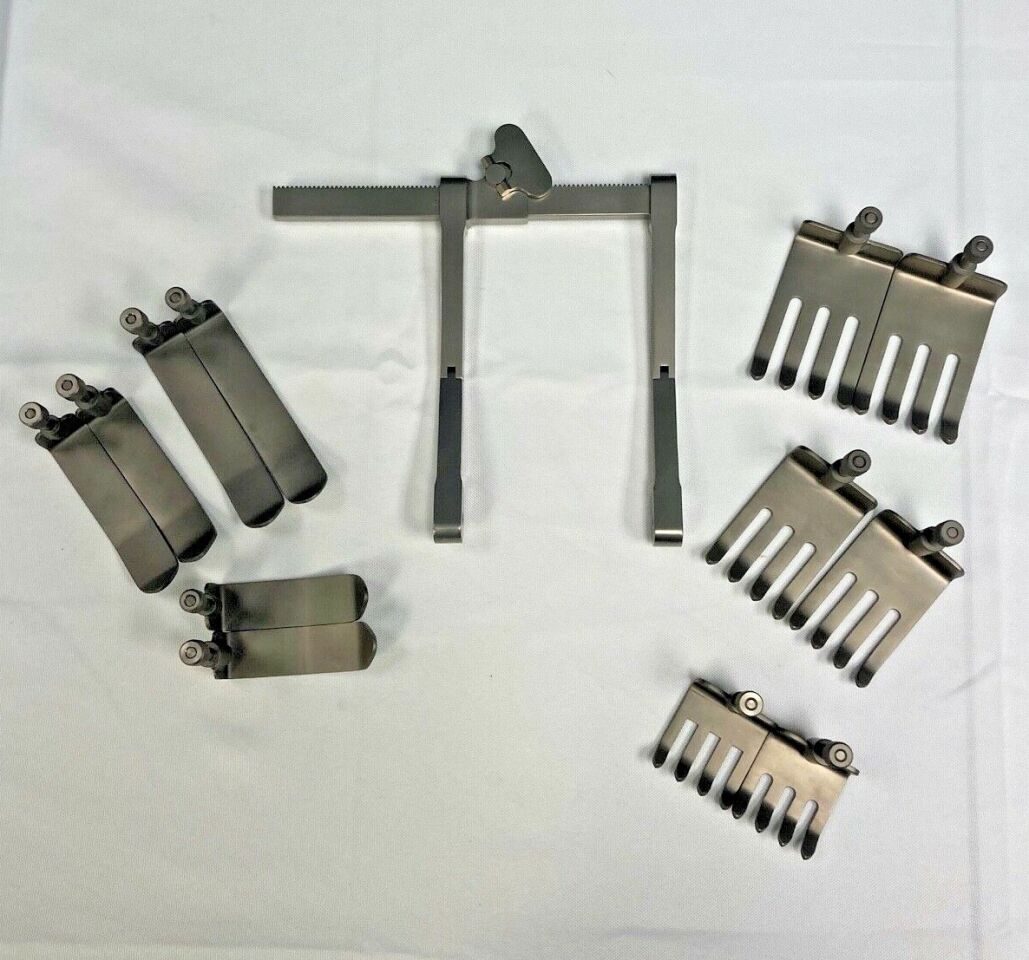 Set of 12 Scoville Hinged Retractor Set w/ Rake & Blunt Blades Neurology Spinal — photo 1