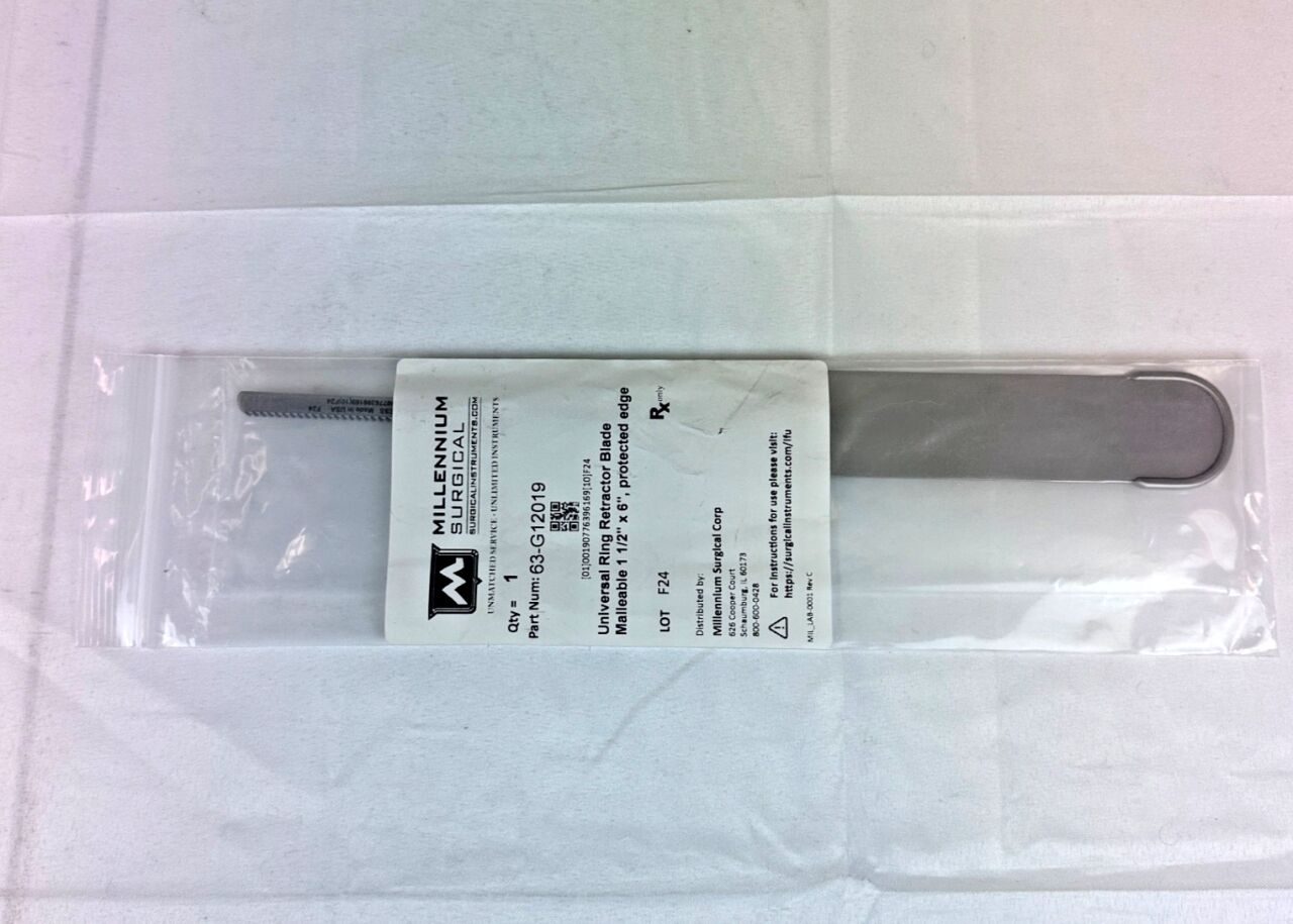 MILLENNIUM 63-G12019 Universal Ring Retractor Blade Malleable 1 1/2" X 6"