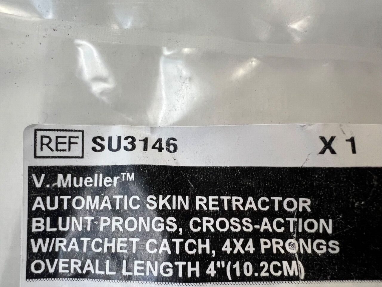 V. MUELLER SU3146 Automatic Retractor 4" Blunt Cross Action Prongs w/ Ratchet — photo 2