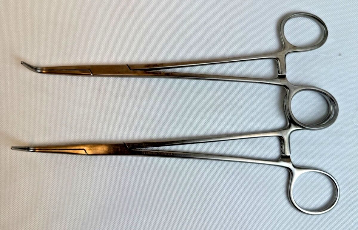 JARIT INTEGRA 305-295 Kantrowitz Thoracic Forceps 90deg Angle 7.75" Pair of Kantrowitz Thoracic Forceps CVOR — photo 1