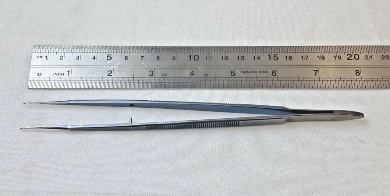 SCANLAN 3003-752 Gerald Forceps 8" Flat Handle 1mm Diamond Dust Ring Tips — photo 5